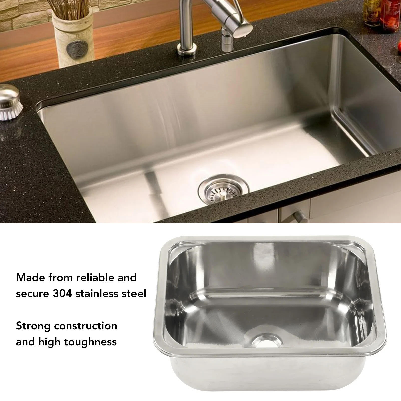 

RV Sink 304 Grade Stainless Steel Kitchen Hand Wash Basin Sink Kit With Acrylic Chopping Board Kitchen Sink Kit