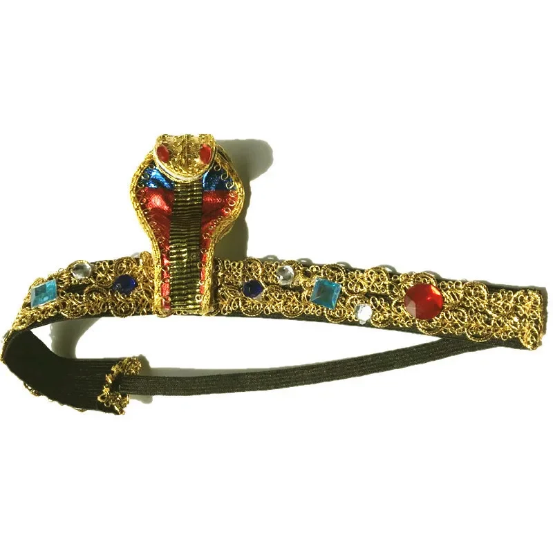 Kleopatra-Perücke für Damen, Ägyptische Königin, Schwarzes Haar mit Goldperlen, Kleopatra-Accessoire, Kopfschmuck für Tanz, Halloween-Party, Rollenspiel, Cosplay – Detail 4