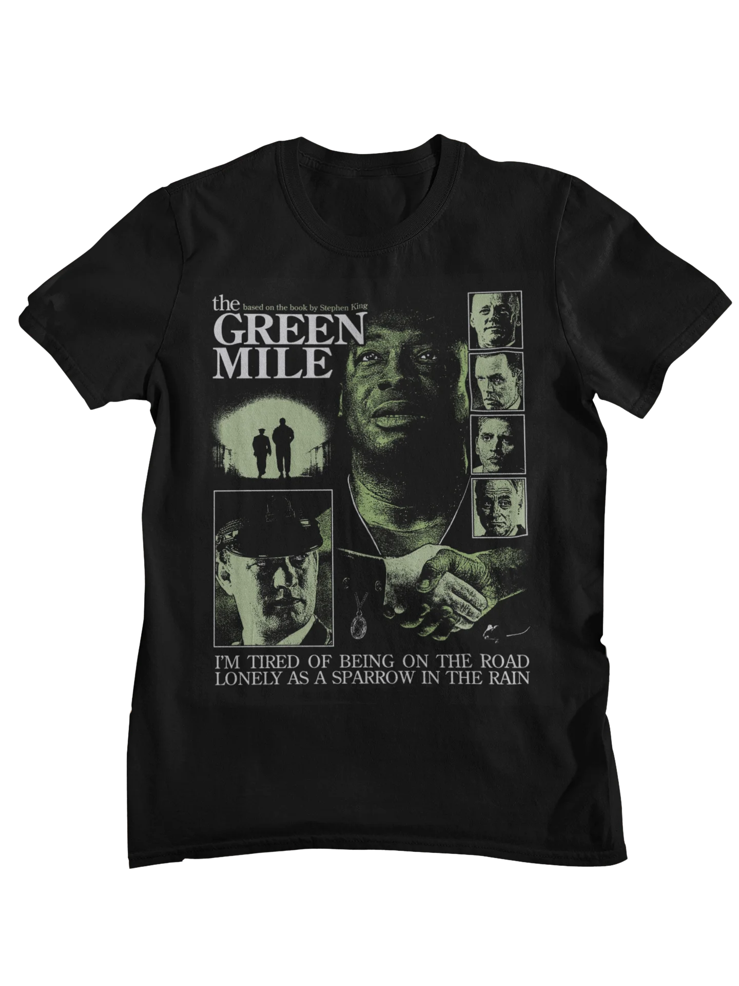 Camiseta de la película de drama retro The Green Mile para hombre y mujer, camiseta informal de algodón con cita de Stephen King, ropa de calle