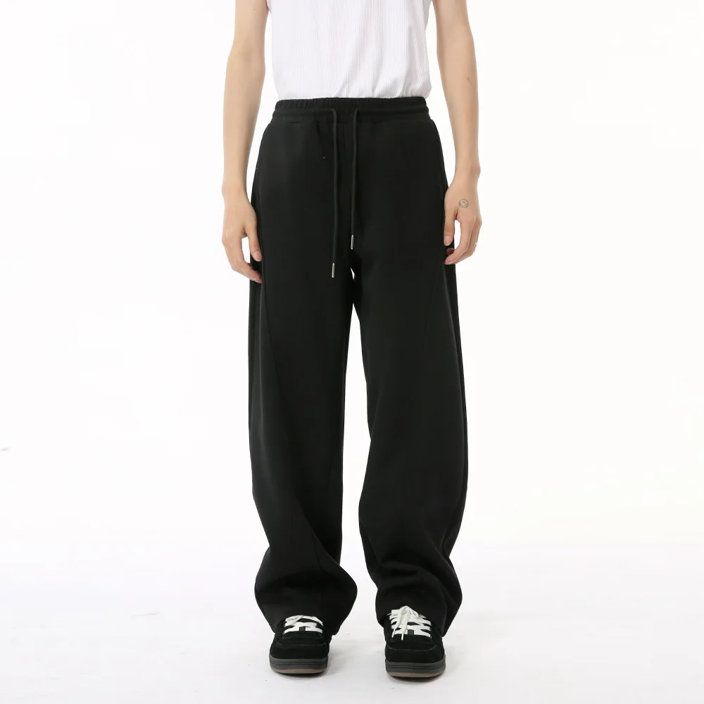 

Korean Style Loose Men's Wear Solid Color Pants Causal Wide Leg Straight Male Trousers Simple New Autumn 2024