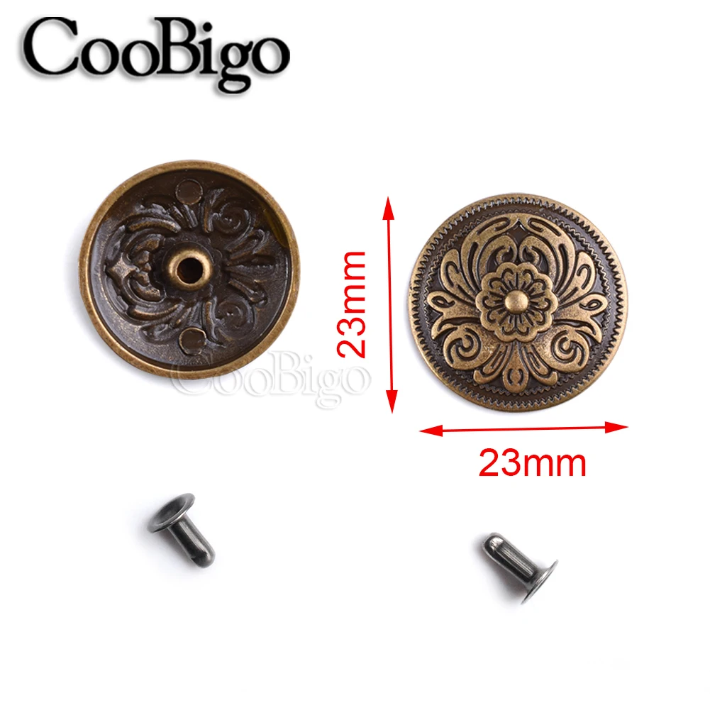 5Sets Flower Concho Rivets Studs Spike Metal Punk Rivet for DIY Leather Bag Clothes Shoes Belt Decor Craft Sewing Accessories