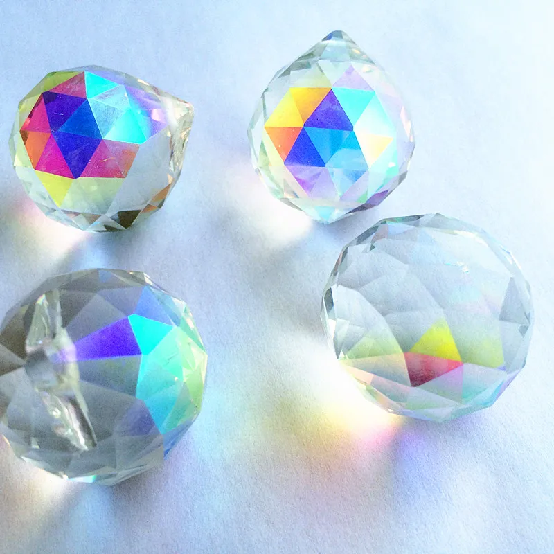 

Top Quality Crystal Feng Shui Sphere K9 Rainbow Crystal Faceted Chandelier Balls 40mm Crystal Christmas ball, Crystal lamp Parts