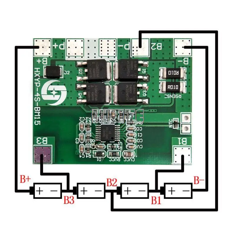 LiFePo4リチウムイオンバッテリー,12.8v,14.4v,16.8v,保護ボード,18650 bms,14a limit 20a PCB,4セル,pcm 3.2v 3.7v