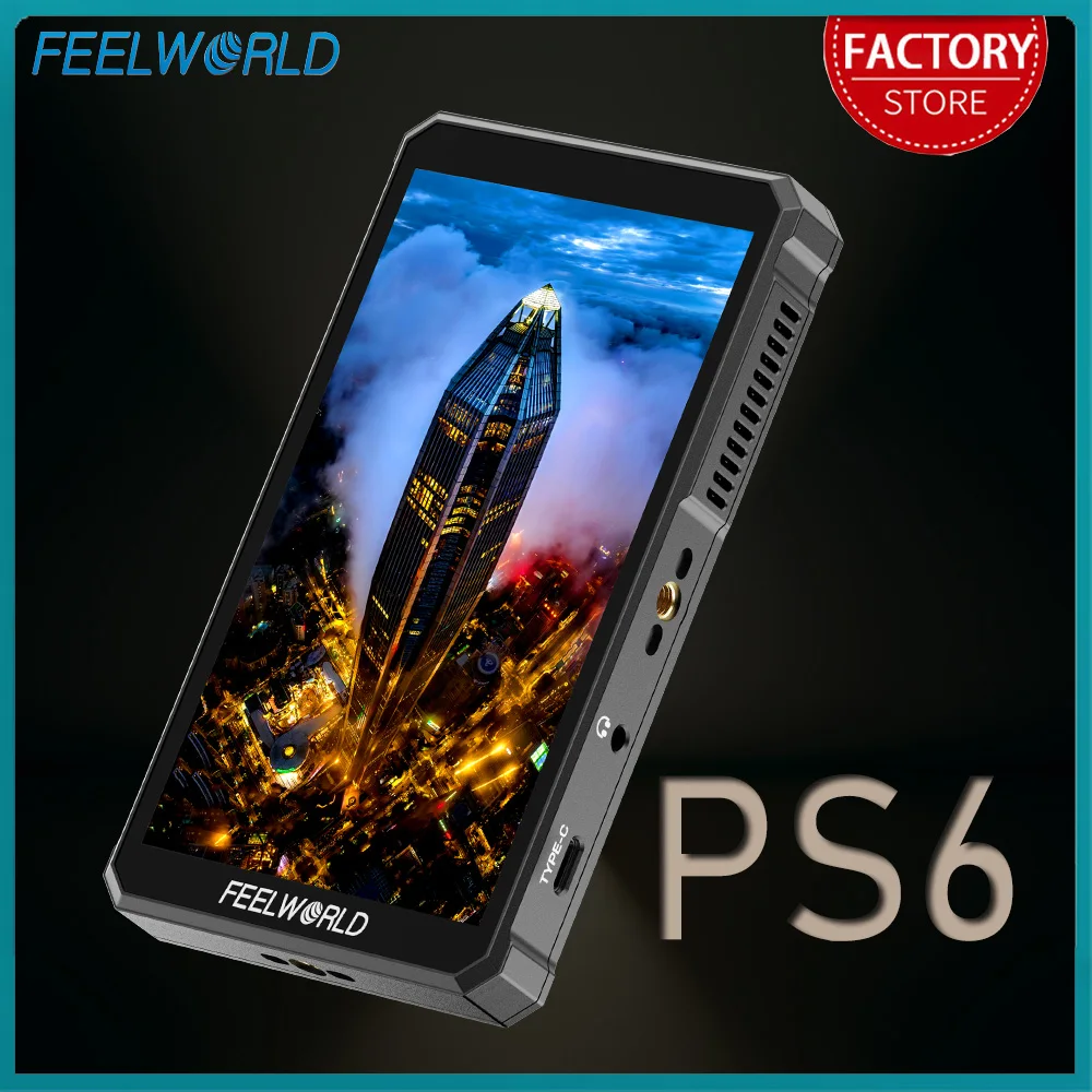 FEELWORLD PS6 Monitor de cámara con pantalla táctil OLED de 5,5 pulgadas 4K HDMI Auto Vertical Horizontal perfecto para TikTok Instagram disparo Vertical