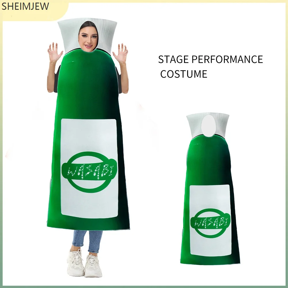 

2025 Stage Performance Funny Wasabi Sauce Cosplay Costume Halloween Carnival Adult Carnival Gorgeou Food Party Jumpsuit Dress Up