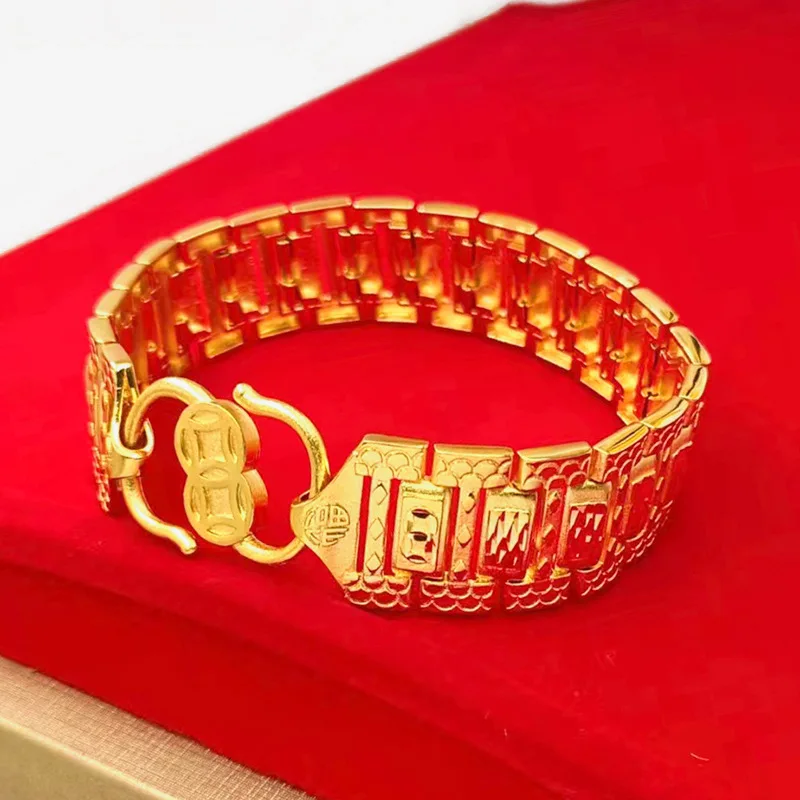 9999 gold dragon scale bracelet, full of star patterns, car-shaped flower craftsmanship, lucky charm bracelet