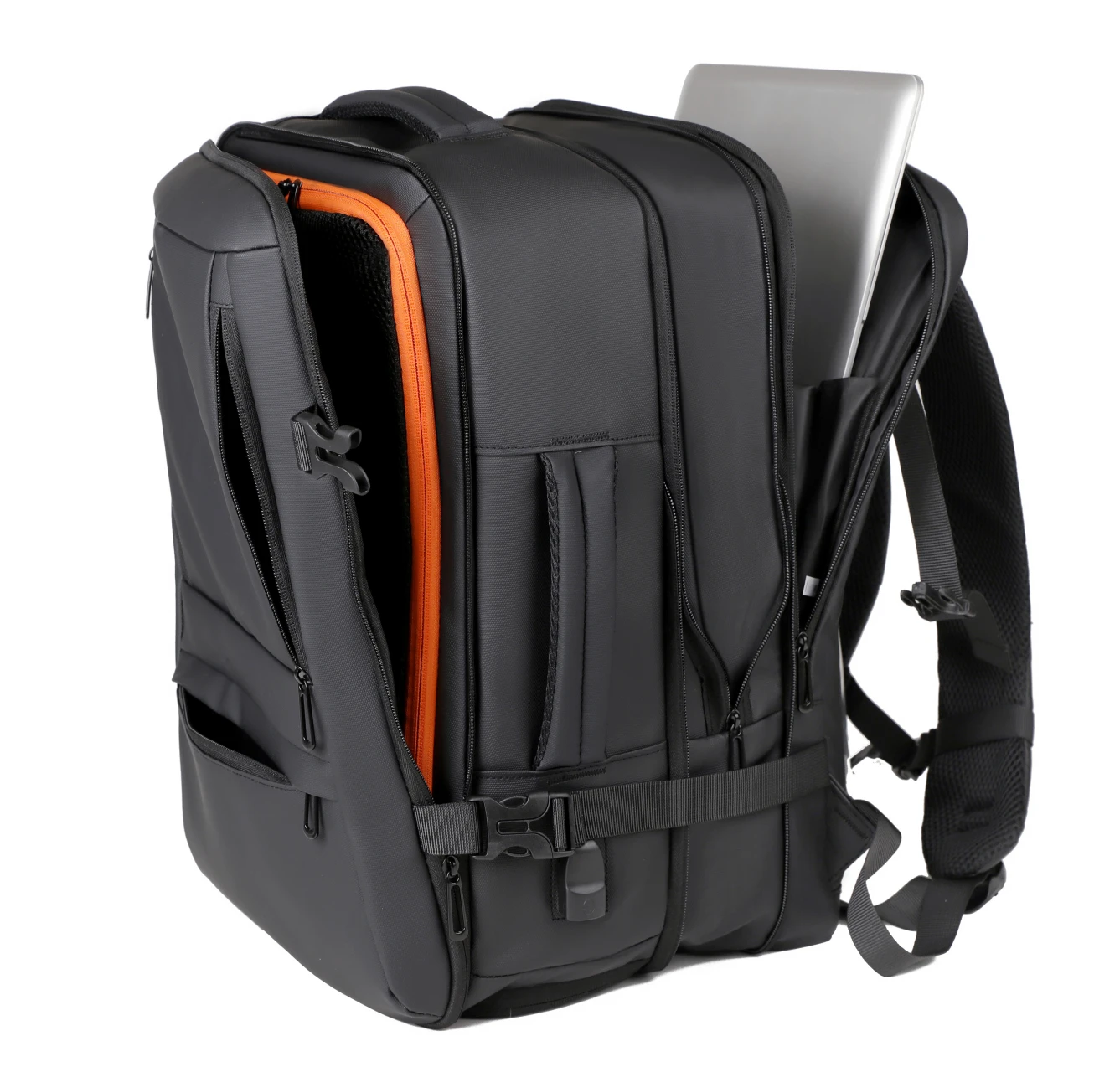 Fashion Large Capacity Solid Color Business Backpack Office Workers Versatile Multi Compartment Water-Repellent Travel Backpack