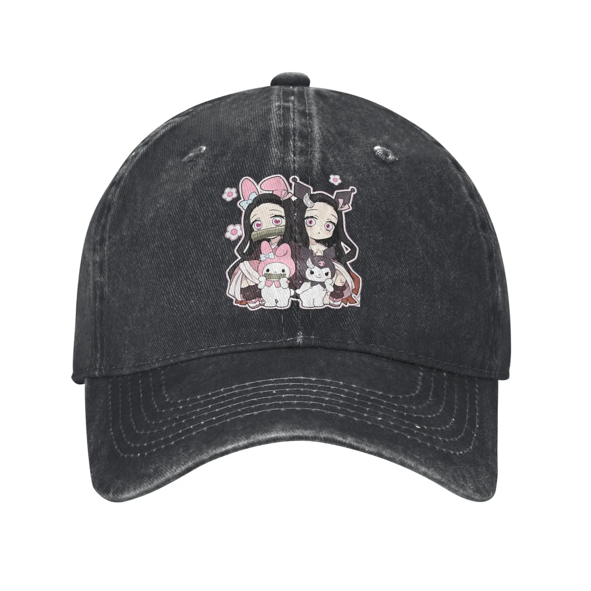 

Zennezu X Kuromi Kitty Anime Casual Baseball Cap Spring Trucker Hat Female Male Fitted Retro Baseball Caps