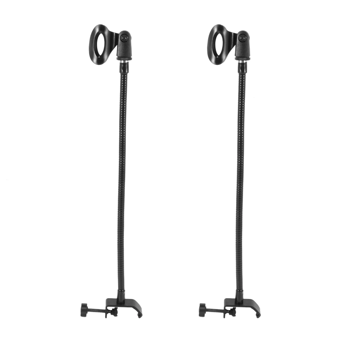 

2X Flexible Gooseneck Microphone Stand With Desk Clamp For Radio Broadcasting Studio, Live Broadcast Equipment, Stations-A74Z