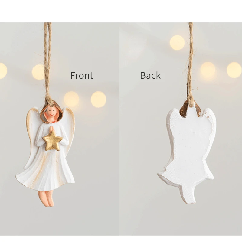 Resina Branca Oração Anjo Pendura, Enfeite De Natal, Xmas Tree Pendant, Produto Personalizado, Decoração Pendurada, Decoração De Casa, 2023