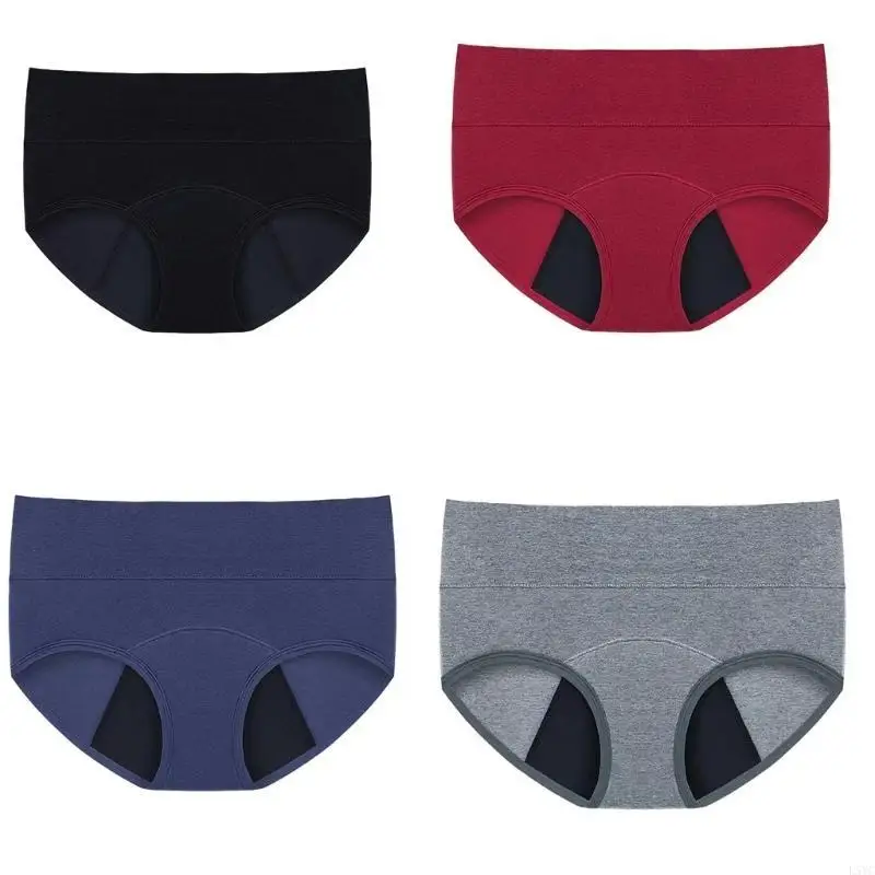 

L5YC Women's Full Coverage Period Underwear Heavy High Absorbency Cotton Panties Leakproof Postpartum Menstrual Briefs