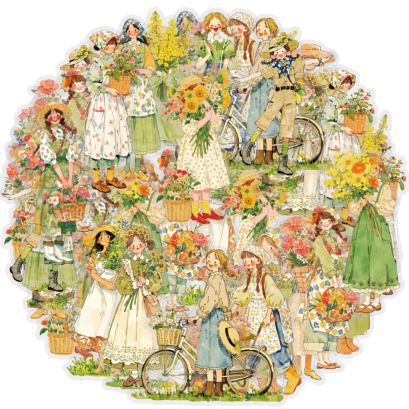 Office Supply Office Stationery Items - Etori Life 15pcs Garden Gardener Girl