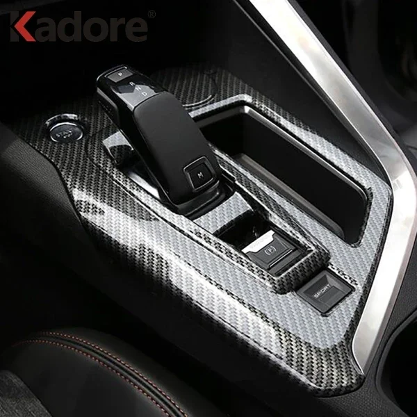 For Peugeot 3008 GT 2016-2018 2019 2020 Carbon Fiber Gear Shift Panel Cover Car Decoration Trim Interior Accessories Car Styling