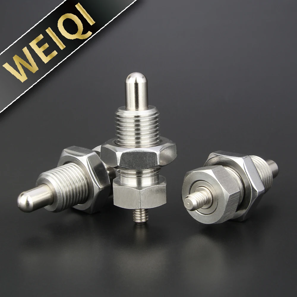 Factory In Stock M8/10/12/16mm Carbon Steel/Stainless Steel Spherical Pin Index Plungers With Nuts Knobless Locating Screw/Bolts