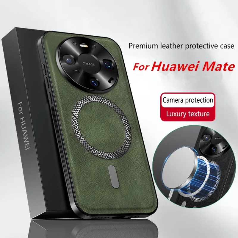 Funda de teléfono para Huawei Mate 80 70 60 50 40 30 Pro Plus Max 50E 40E, Fundas protectoras delgadas de cuero de lujo a prueba de golpes