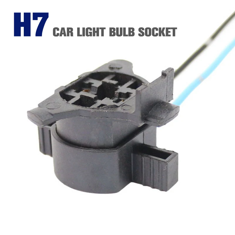 1 Stuks Auto Lamp Socket Lamphouder H7 Auto Gloeilamp Socket Koperdraad Dubbele Gat Plug Driehoek Cirkel