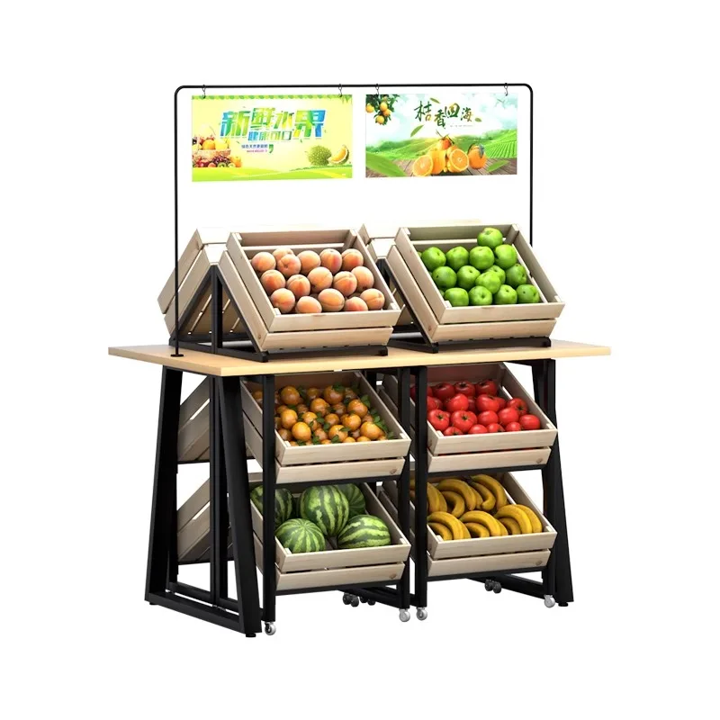 

Supermarket vegetables and fruits Nakajima display stand red wine display stand display creative multi-layer fruit shelf