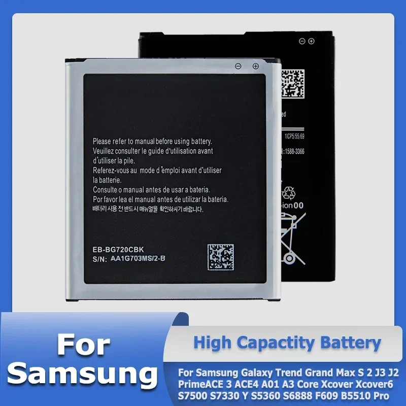 Battery For Samsung Galaxy Trend Grand Max S 2 J3 J2 PrimeACE 3 ACE4 A01 A3 Core S5360 B5510 S7500 S7330 Y Xcover Xcover6 Pro