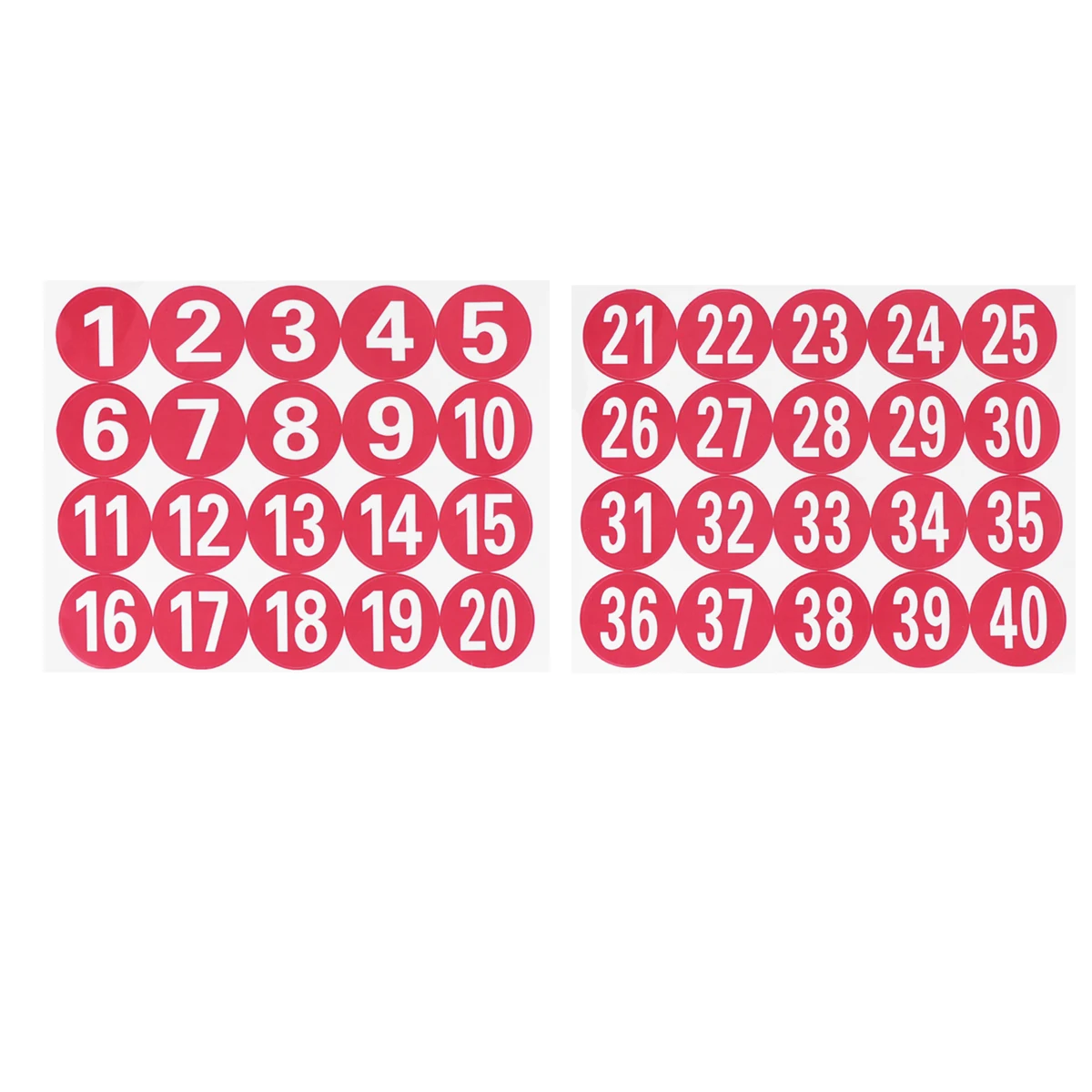 40Pcs Number Stickers Self-Adhesive Decorative Markers for Bags Boxes Festive Packaging Christmas 1-40 Number Stickers