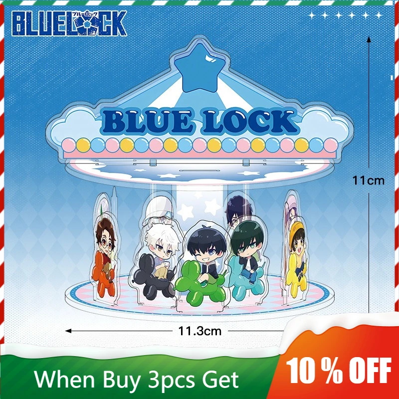 Blue Lock Merry-go-round Periferiche Anime Sae Itoshi Doppio supporto acrilico Ryusei Shido Piastra in piedi Reo Mikage Statua Giocattoli