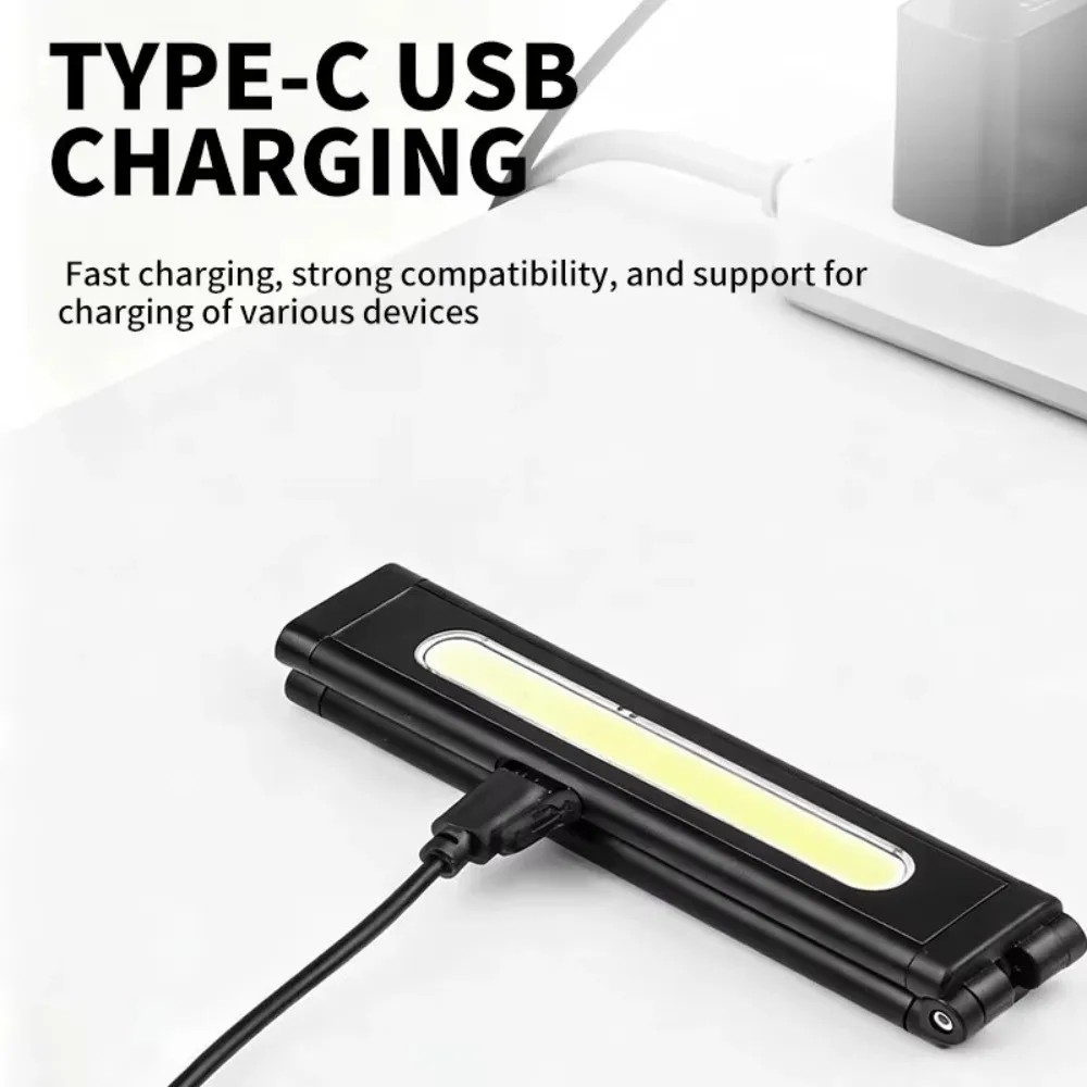 

Перезаряжаемый мини-фонарик USB Type-C со скрытой отверткой, линейкой и магнитом, рабочий светильник 300 лм, 8 режимов