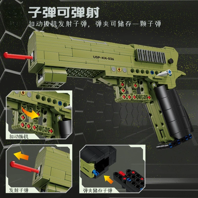 Schusswaffen-Bausteinfiguren, Modelle, Zusammenbausteine für Kinder, Spielzeug und Geschenke für Jungen