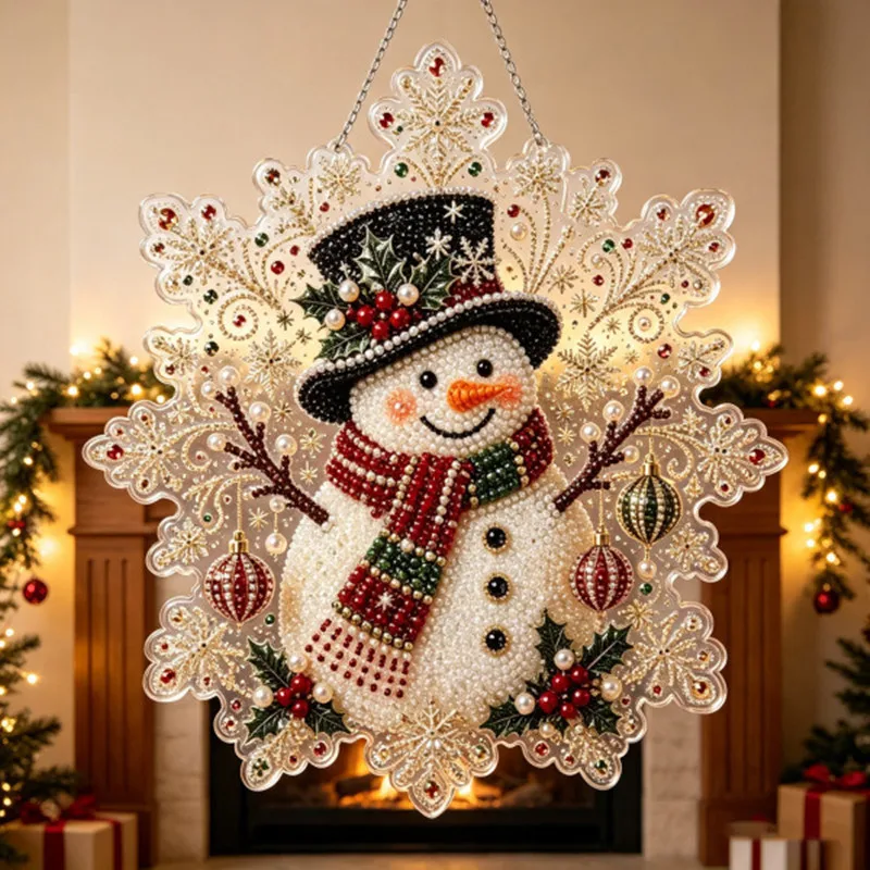 20X20CM Diamond Painting 3d Mixed-sized Pearl Beads Christmas Pearl Suncatcher Kit For Diy Craft Metal Chain Festive Wall Decor view 5