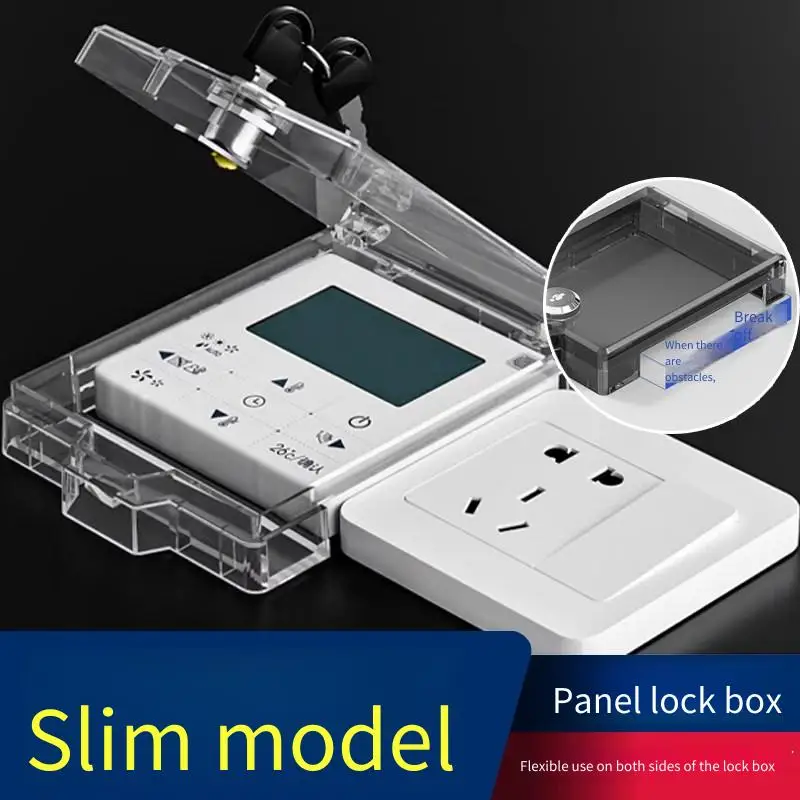 Type 86 Central Air Conditioning Switch Lock Box Anti-Touch Protective Waterproof Cover with Lock Switch Panel