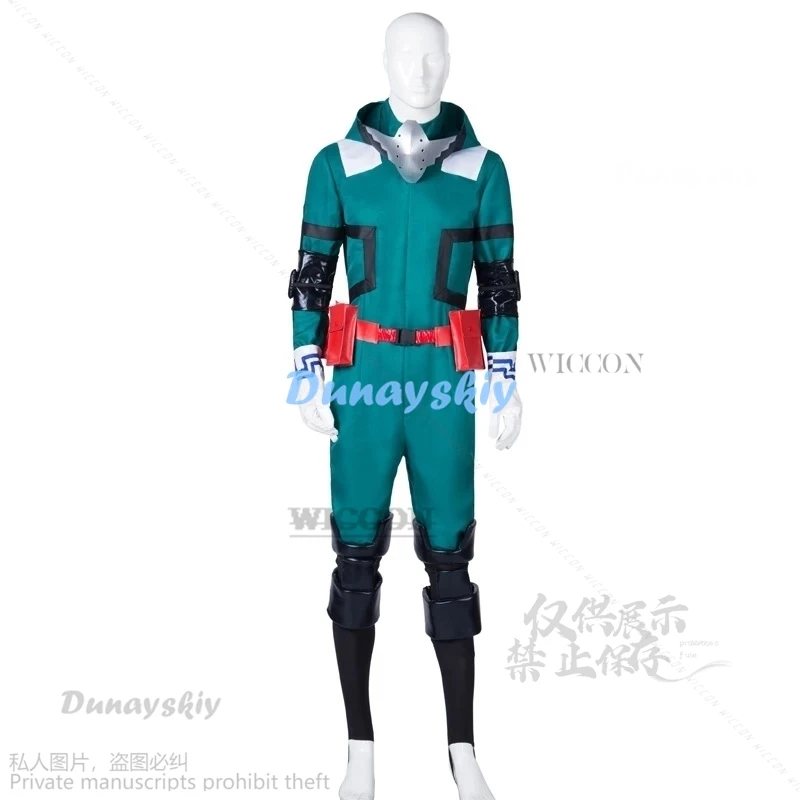 Anime My Hero jumpsuit Cosplay Midoriya green Izuku Battle Deku Cosplay Halloween Carnival Costume Unisex Academia Costume Set