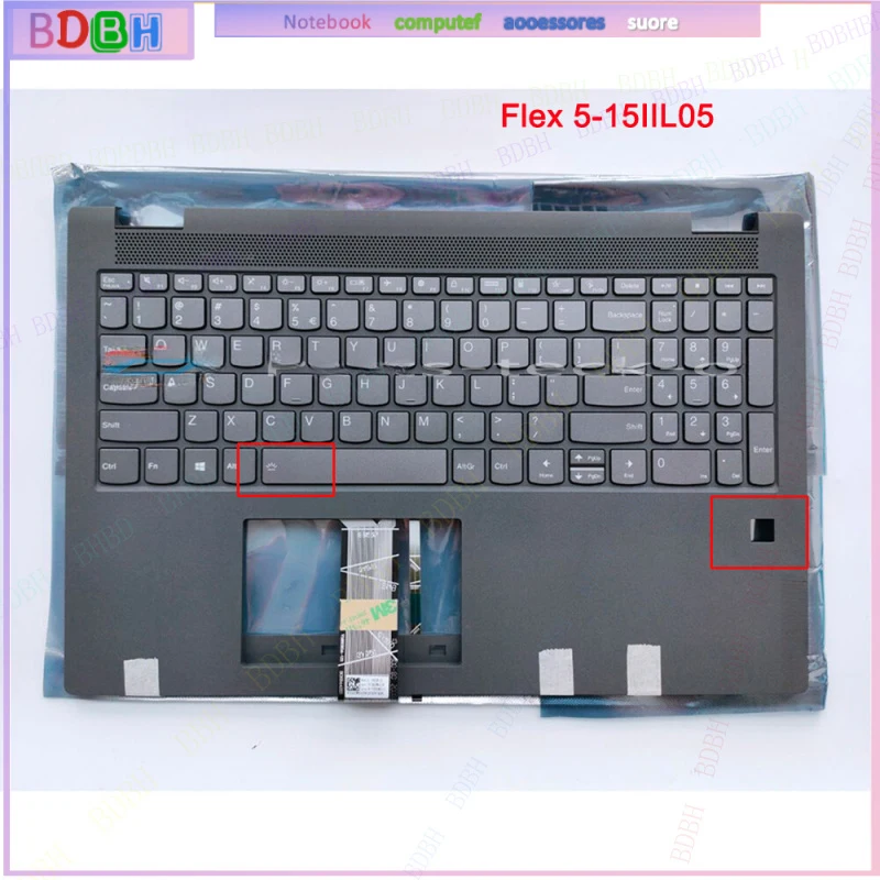 New For Lenovo Ideapad Flex 5-15IIL05 Palmrest Backlit Keyboard 5CB0Y99243 W/FPR