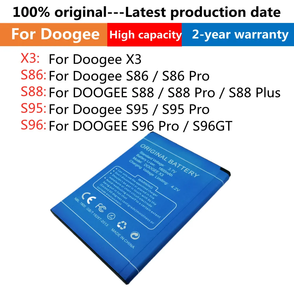 High Capacity Original Battery For Doogee S96 Pro S96GT S95 Pro BAT19M105150 S88 Pro /S88 Plus BAT20M1310000 S86 Pro Batteries