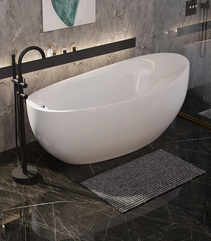 Online celebrity elliptical bathtub, small family, independent homestay hotel, acrylic bathtub