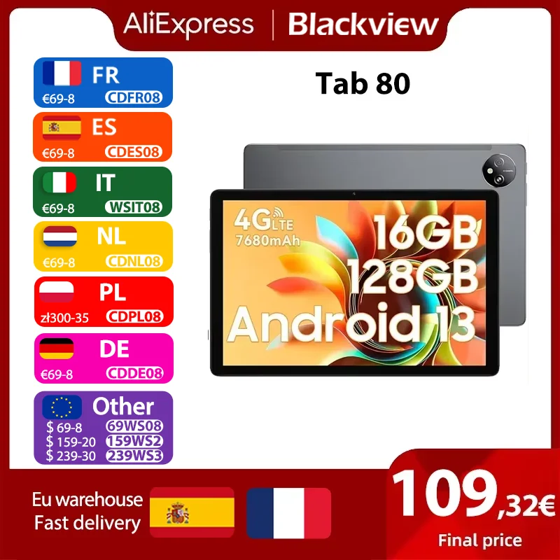 Blackview Tablet Android 13 Tab 80 (2023) 10.1