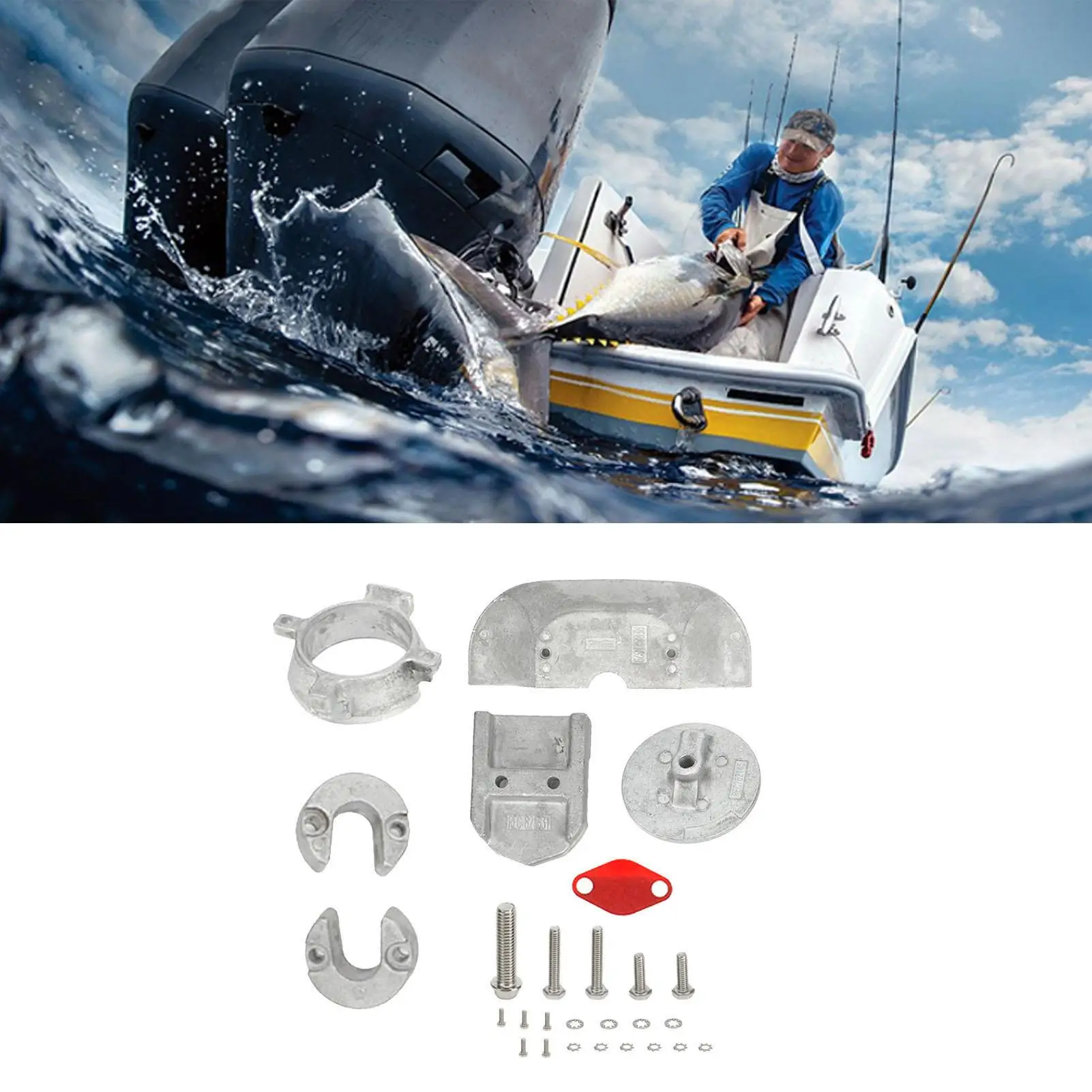 888756Q01 طقم أنود ألومنيوم مقاوم للماء يدوم طويلاً OE لـ Mercruiser 1 Generation 2 Sterndrives