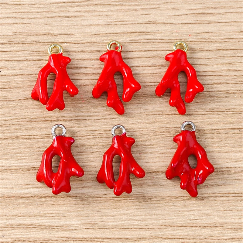 5 Stück niedliche, gemischte Emaille-Anhänger mit Motiven von Meereslebewesen wie Fischen, Hummern und Korallen zum Basteln von Ohrringen, Anhängern, Halsketten, DIY-Bastelarbeiten und Schmuckaccessoires. – Detail 5