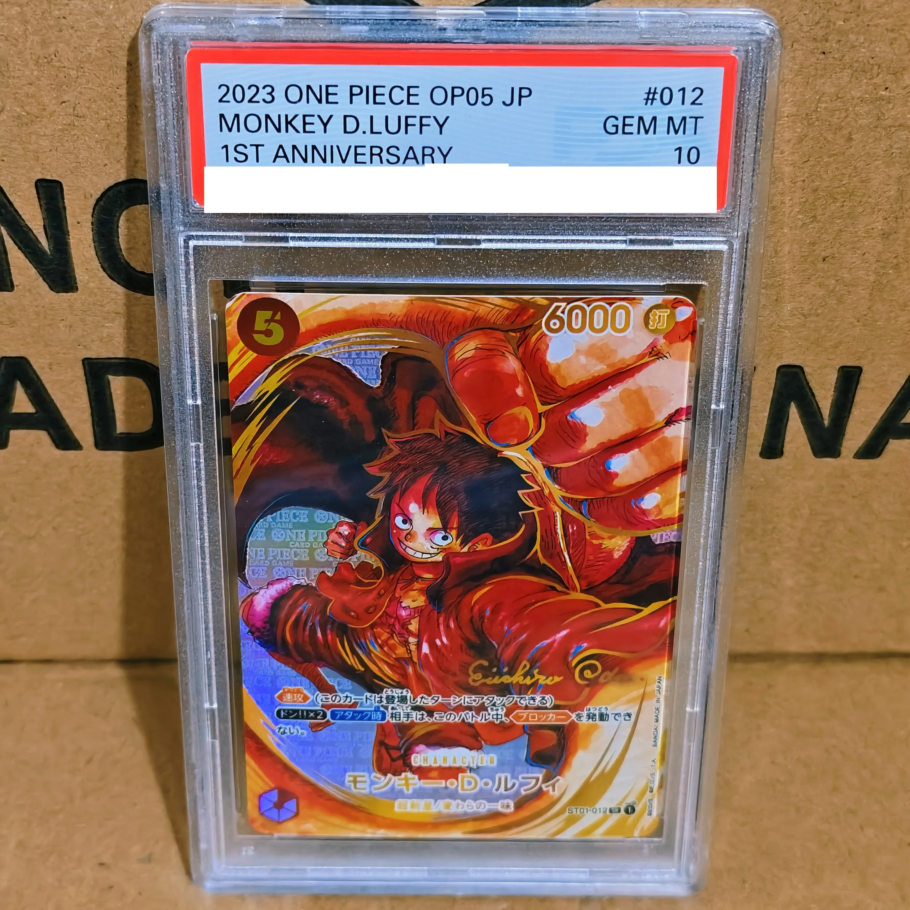 DIY TCG Collection Card Rating Card 2023 OP05 #012 JP Luffy 1st Anniv 10 Copy 10Points Rating Card Anime Game Card Gift Toy