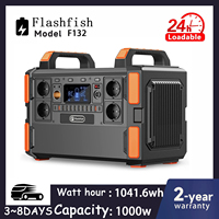 FF Flashfish F132 Lifepo4 Solar Generator 1000W Portable Power Station 1041.6Wh LEP Power Bank Battery USB Type-C AC for Home