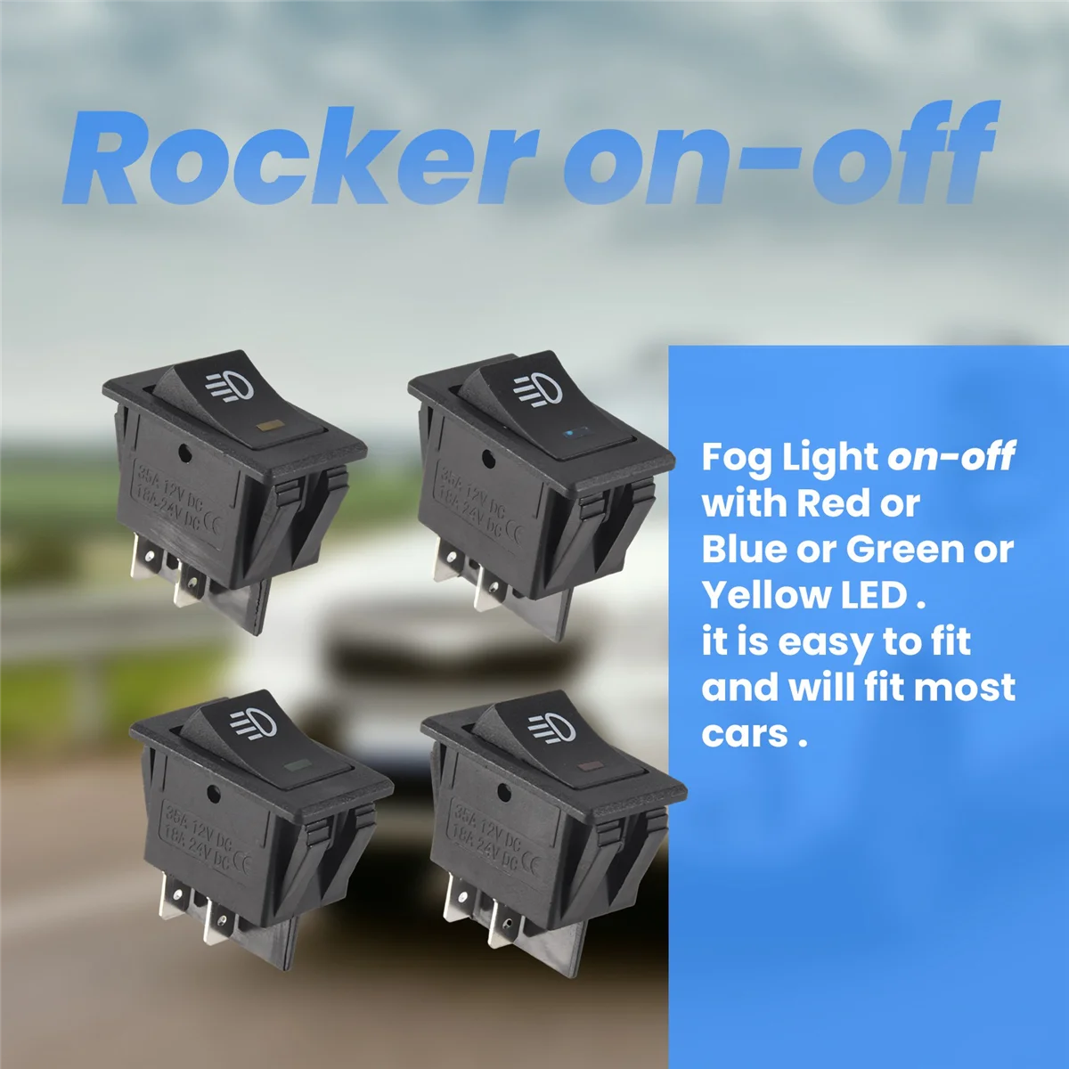 #49D LED lights,4x 12V 35A Car Truck Boat Fog Light Rocker Switch 4Pin Black,Black
