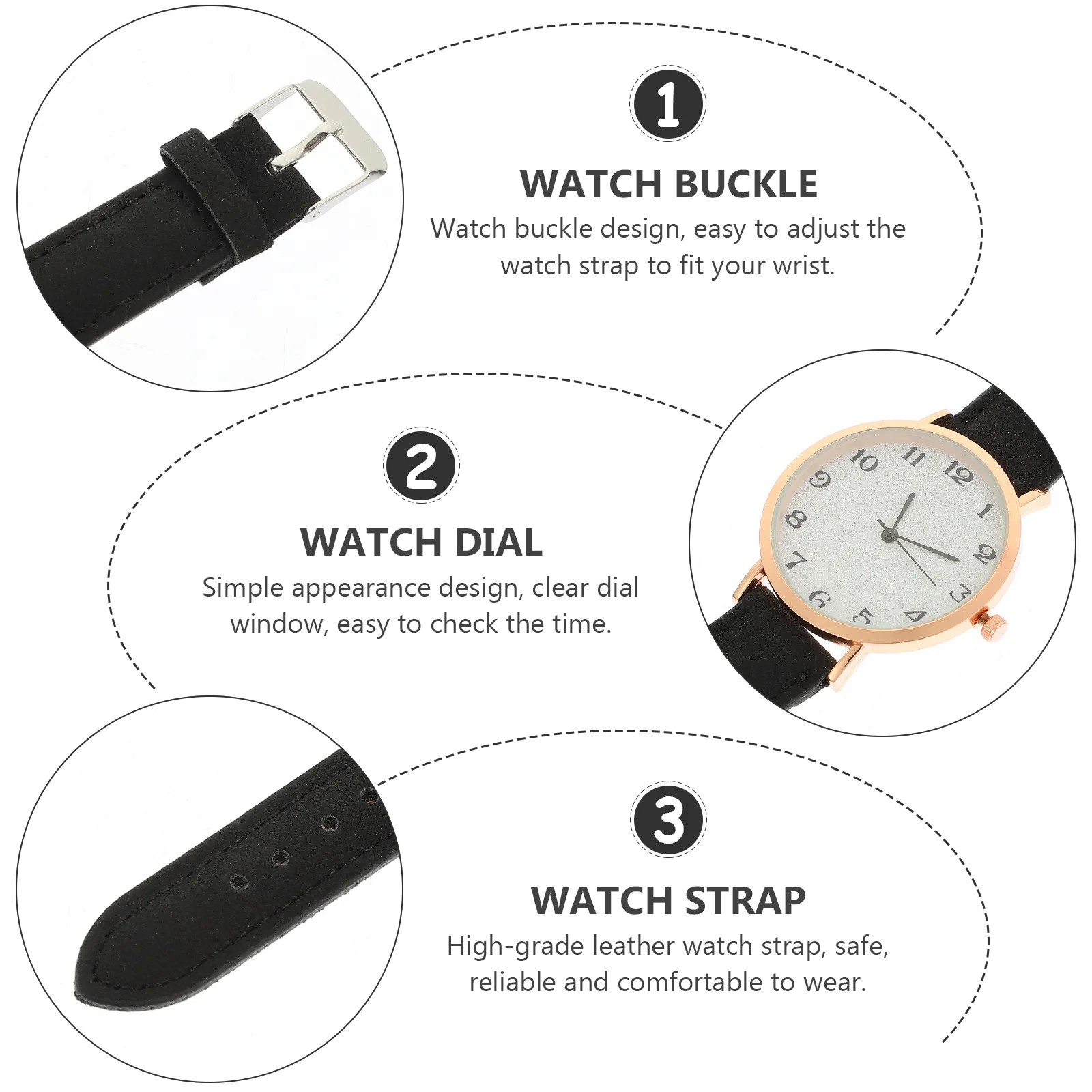 

Fashionable Lightweight Adjustable Strap Wrist Watch Decorative Casual Stylish Adults Festival Gift Universal Elegant