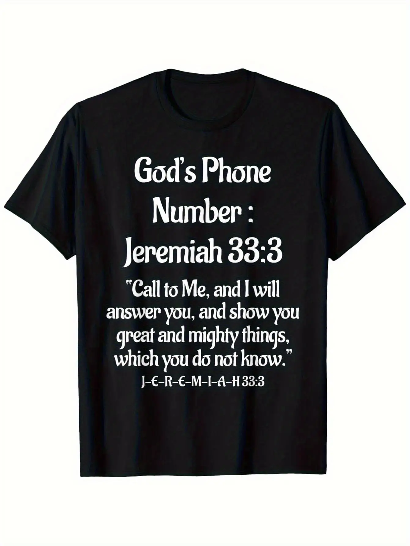 Men's Jeremiah 33:3 Bible Verse T-Shirt - 