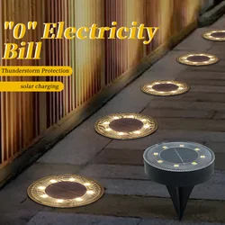 1 pz LED luci esterne a terra solare lampada da giardino solare bianca/calda IP68 lampada decorativa impermeabile per vialetto d'accesso della legge del cortile