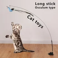 Funny Simulation Bird Cat Toy Feather with Bell Cat Stick Interactive Toy for Kitten Playing Teaser Wand Toy Pet Cats Supplies