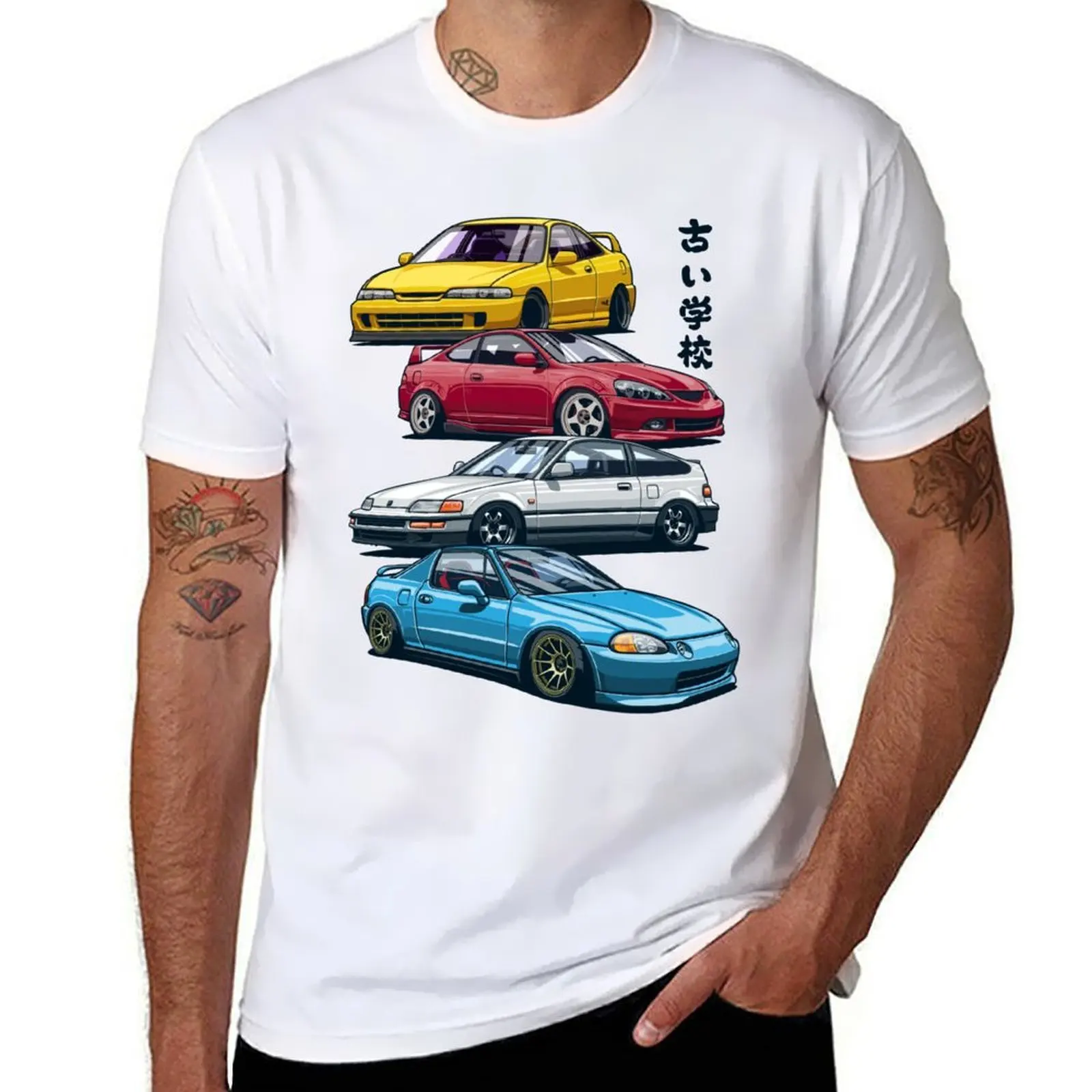 

JDM Mix. Civic, CRX, Integra T-Shirt cotton t shirt pack man graphic t shirt T-Shirt