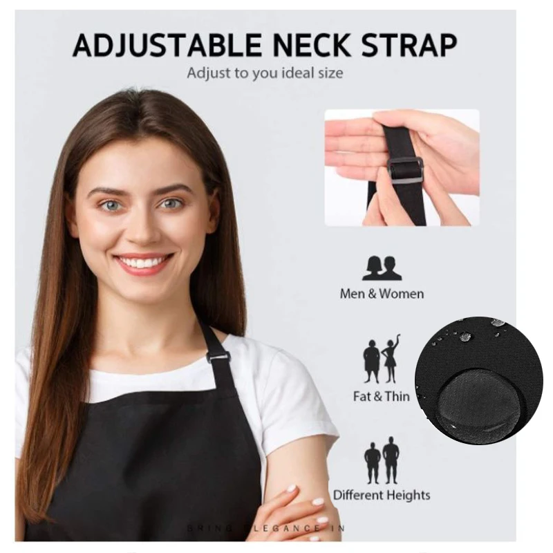 Регулируемый Кухонный Фартук для готовки унисекс, однотонный, для шеф-повара, официанта, барбекю, парикмахера, студийный фартук для красоты и ногтей