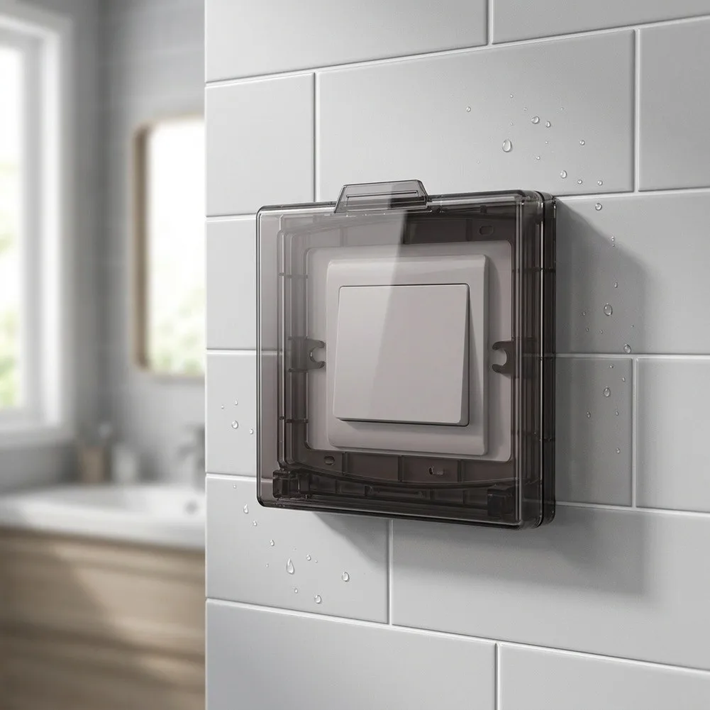 Waterproof Switch Socket Cover Box Plastic Rainproof Enclosure for Wall Mount Light Switches Outdoor Indoor Electrical Safety