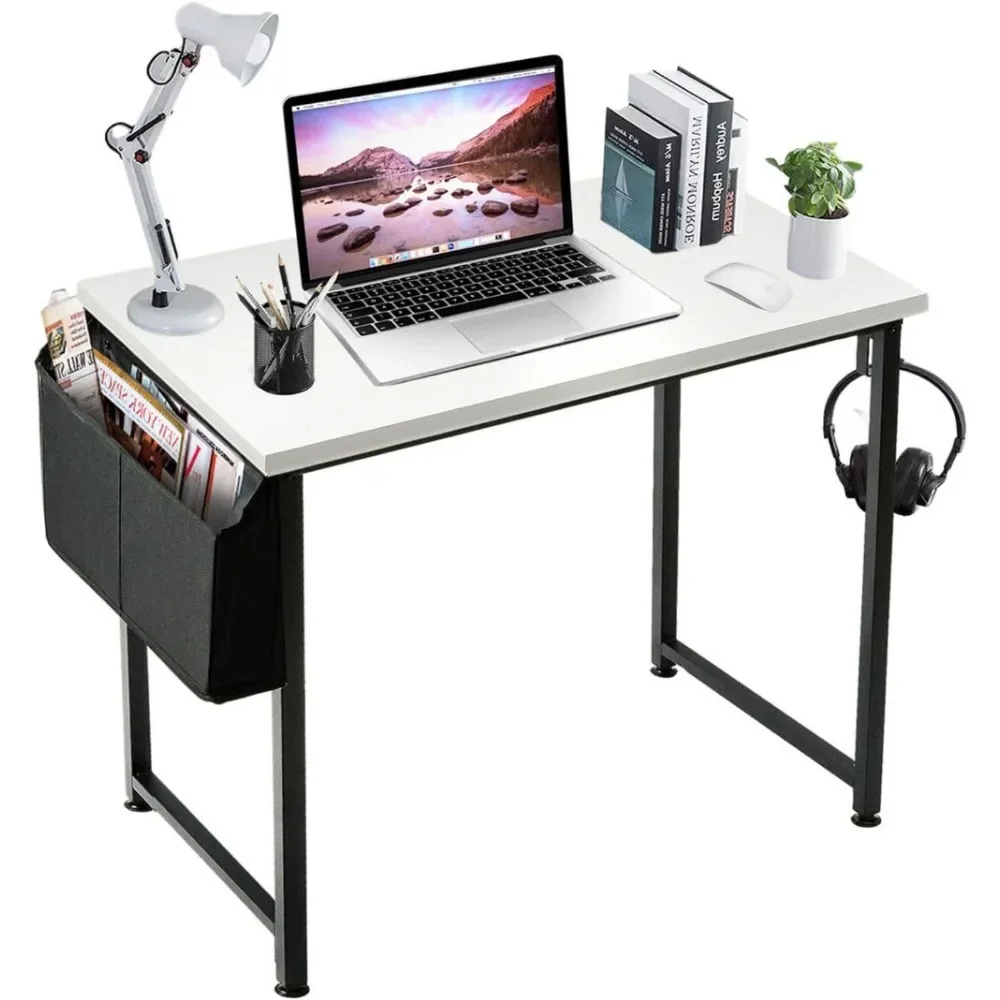 Small Computer Desk White Writing Table for Home Office Small Spaces 31 Inch Modern Student Study Laptop PC Writing Desks