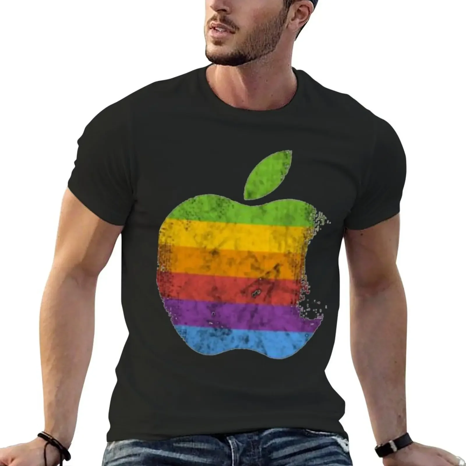 Apple Retro Logo T-Shirt designer shirts anime clothes anime t shirts mens designer clothes