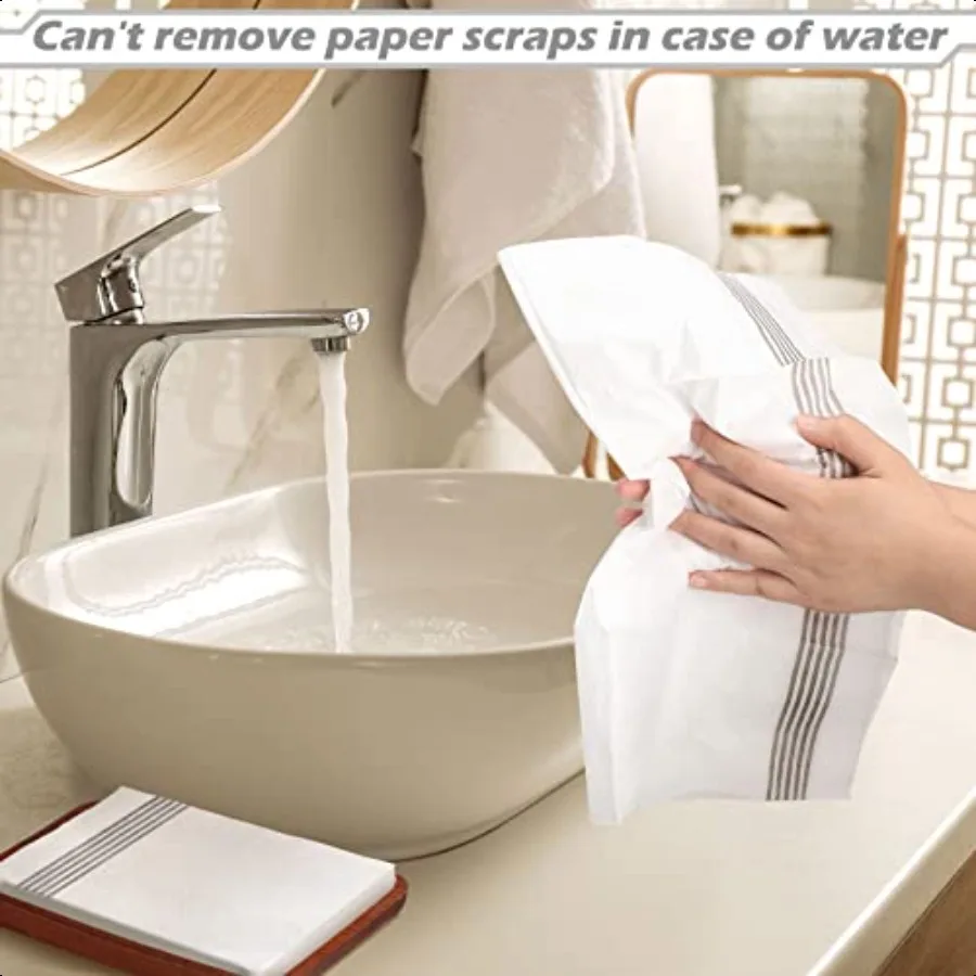 200 عبوة مناشف اليد للحمام، مناشف اليد الورقية، مناديل العشاء الورقية لحفلات المطبخ وحفلات الزفاف، Gra الداكنة