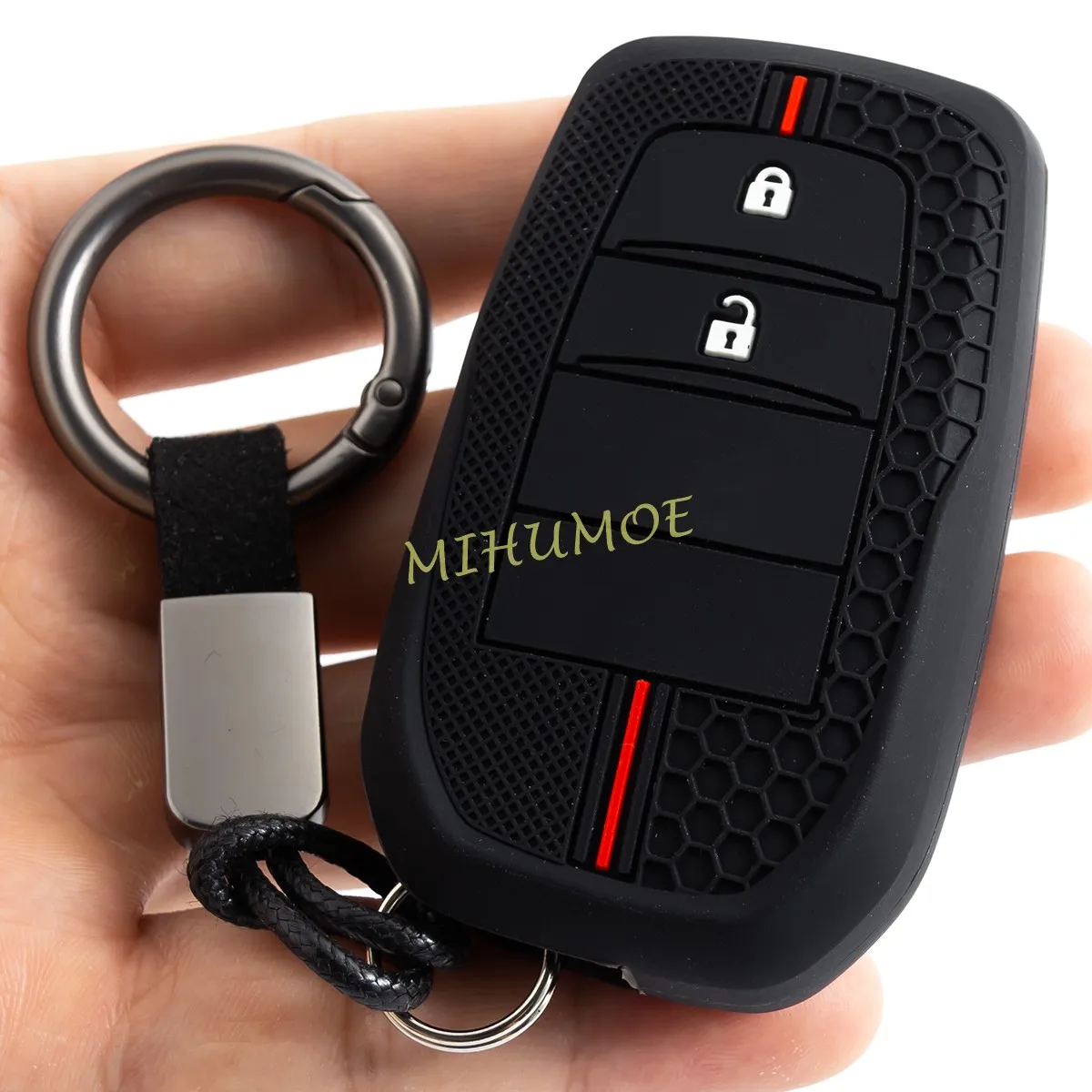 Silikonowy 2-przyciskowy inteligentny brelok do kluczy samochodowych do Toyoty Corolla Hatchback Yaris Cross Hilux LC200 LC250 LC300