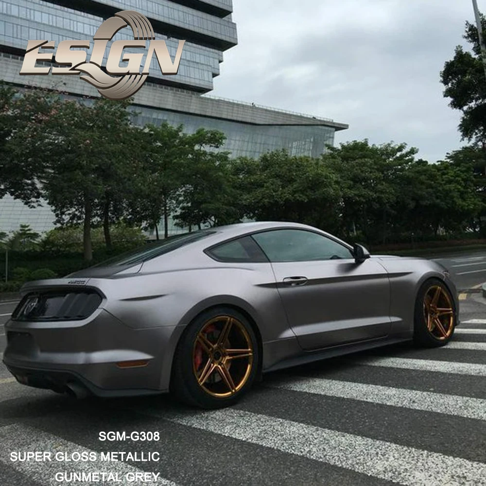 Super Gloss Metallic Gunmetal Grey Car Wrap Vinyl ManuFacturers Roll